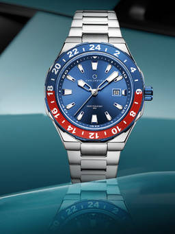 CARLINGTON - Men Silver Stainless Steel Round Dial Watch (Nitro 9249 Blue) (M)