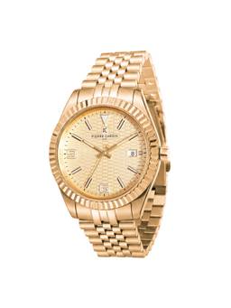 Pierre Cardin - Men Gold Stainless Steel Round Dial Watch (Cf.1007.Mg.3) (M)
