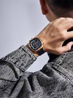 Daniel Hechter - Men Black Leather Square Dial Watch (Dhm1001-04L) (M)
