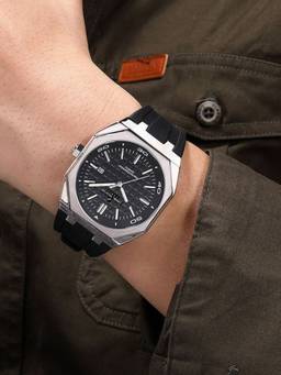 Daniel Hechter - Men Black Silicon Round Dial Watch (Dhm1008-02X) (M)