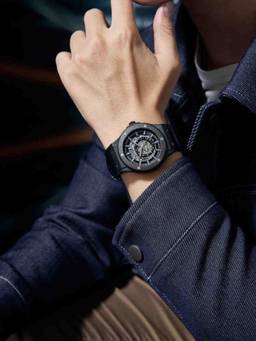Daniel Hechter - Men Black Leather Round Dial Watch (Dhm1034-11) (M)