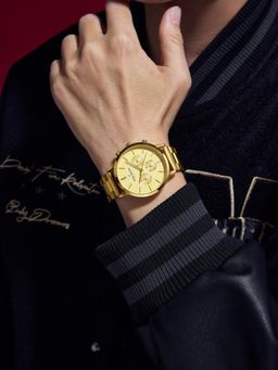 Daniel Hechter - Men Gold Stainless Steel Round Dial Watch (Dhm1051-33) (M)