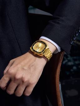 Daniel Hechter - Men Gold Metal Square Dial Watch (Dhm1053-55M) (M)
