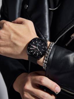 Daniel Hechter - Men Black Metal Square Dial Watch (Dhm1053-11Mm) (M)