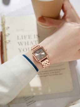 Daniel Hechter - Women Rose Gold Stainless Steel Square Dial Watch (Dhw2026-66) (M)