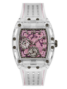 Guess - Men White Silicon Rectangular Dial Watch (Gw0032G4) (M)