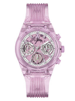 Guess - Women Pink Pu Leather Round Dial Watch (Gw0032L9) (M)