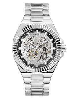 Guess - Men Silver Stainless Steel Round Dial Watch (Gw1123G1) (M)
