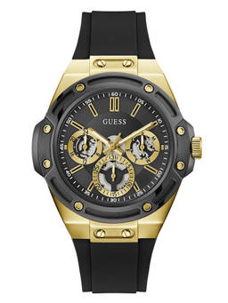 Guess - Men Black Silicon Round Dial Watch (Gw1132G2) (M)