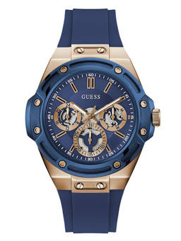 Guess - Men Blue Silicon Round Dial Watch (Gw1132G5) (M)