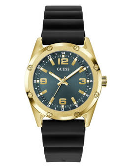 Guess - Men Black Silicon Round Dial Watch (Gw1134G2) (M)
