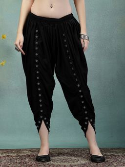 Clora Creation - Black Rayon Embellished Dhoti Salwar