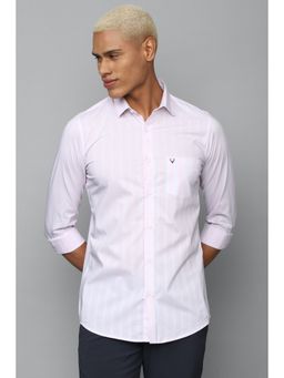 Allen Solly - Men Pink Slim Fit Stripe Full Sleeves Casual Shirt