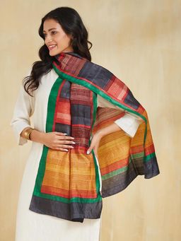 Fabindia - Multicolour Silk Hand Block Printed Stole