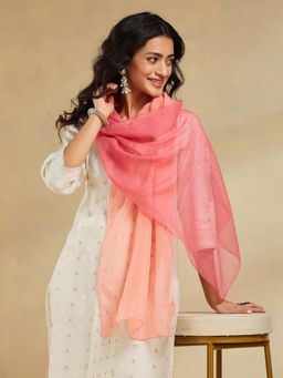 Fabindia - Peach Cotton Silk Stole