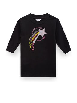 U.S. POLO ASSN. - Black Girls Flip Sequin Sweat Dress