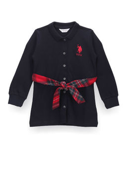 U.S. POLO ASSN. - Blue Girls Solid Polo Dress (Set of 2)