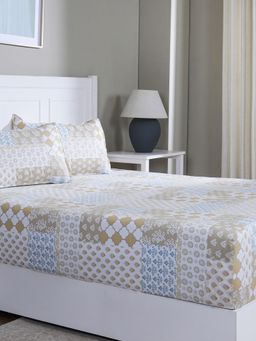 Maspar - Queen Size Multi-Color Floral Bedsheet and Pillow Cover