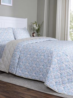 Maspar - Queen Size Blue Floral Quilt