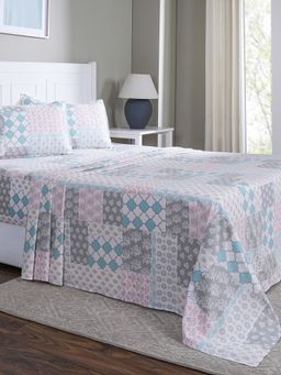 Maspar - Single Multi-Color Floral Bedsheet and Pillow Cover