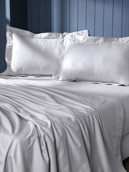 Maspar - King Size Grey Floral King Bedsheet and Pillow Case with Box