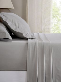 Maspar - King Size Grey Solid King Bedsheet and Pillow Case