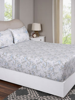 Maspar - Single Blue Floral Fitted Sheet and Pillow Case