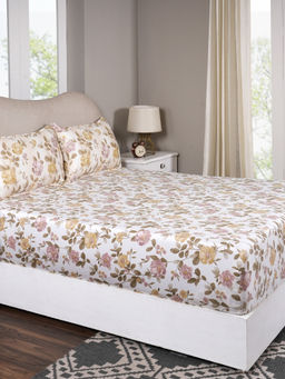 Maspar - Single Pink Floral Fitted Sheet and Pillow Case