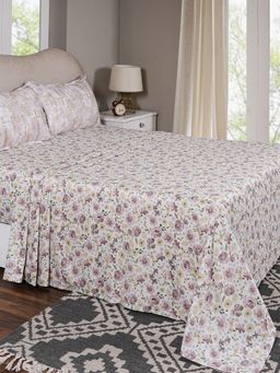 Maspar - Single Pink Floral Bedsheet and Pillow Case