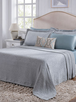 Maspar - King Size Blue Solid Flat Bedding Set