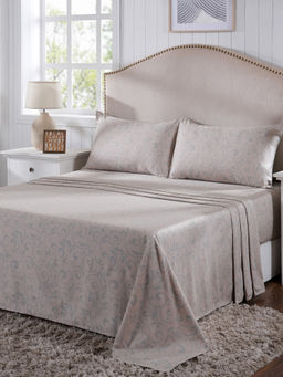 Maspar - King Size Blue Ethnic Bedsheet and Pillow Case