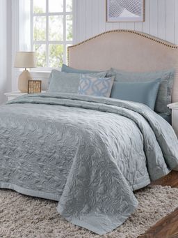 Maspar - Queen Size Blue Solid Flat Bedding Set