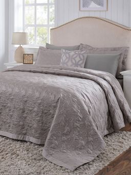 Maspar - Queen Size Grey Solid Flat Bedding Set