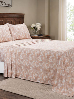 Maspar - Single Orange Geometric Bedsheet and Pillow Case