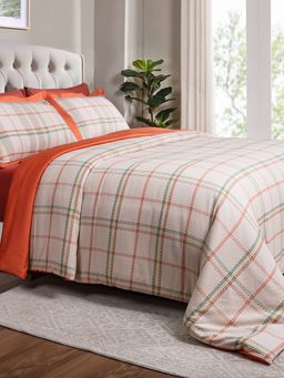 Maspar - Queen Size Orange Geometric Duvet Cover and Pillow Case