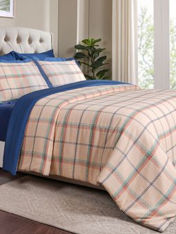 Maspar - Queen Size Blue Geometric Duvet Cover and Pillow Case