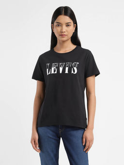 Levi's - Womens Black Brand Logo Round Neck T-Shirt