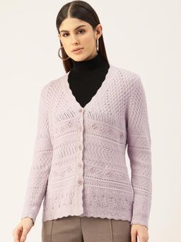 APSLEY - Women Lavender Embellished Cardigan