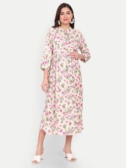 Aaruvi Ruchi Verma - Pink Floral Maternity Dress