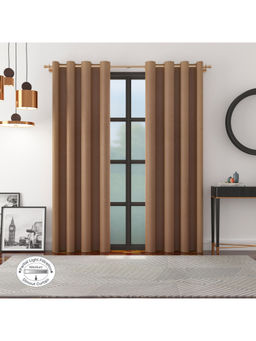 HomeTown - Nora Shades Solid Dim Out Xl Door Curtain in Brown Color