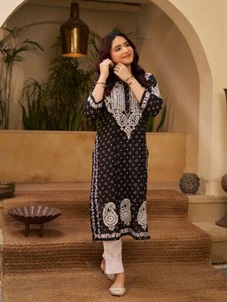 House of Chikankari - Chikankari Printed Long Kurta