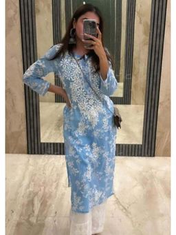 House of Chikankari - Chikankari Woven Long Kurta