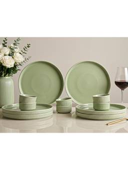 BODHI HOUSE - Porcelain Dinner Plates & Katori - Tea Green