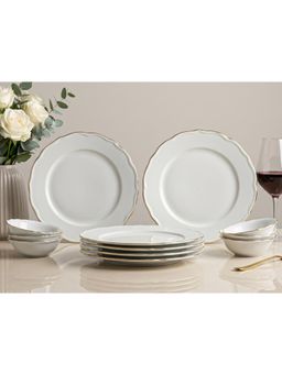 BODHI HOUSE - Gold Rim Porcelain Plates & Bowls - White