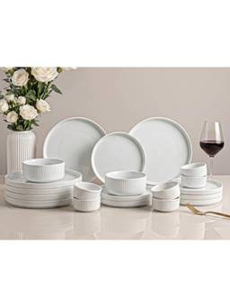 BODHI HOUSE - Porcelain Dinner Plates, Quarter Plates, Katori's & Serving Bowls - White