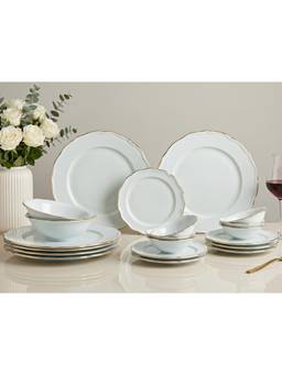 BODHI HOUSE - Gold Rim Porcelain Plates & Bowls - White