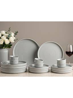 BODHI HOUSE - Porcelain Dinner Plates, Quarter Plates & Katori's - Pearl Grey