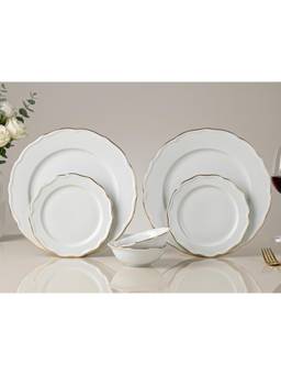 BODHI HOUSE - Gold Rim Porcelain Plates & Bowls - White