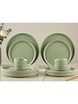 BODHI HOUSE - Porcelain Dinner Plates, Quarter Plates & Katori - Tea Green
