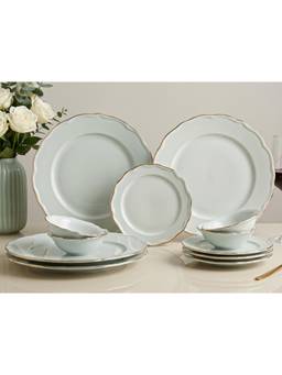 BODHI HOUSE - Gold Rim Porcelain Plates & Bowls - White